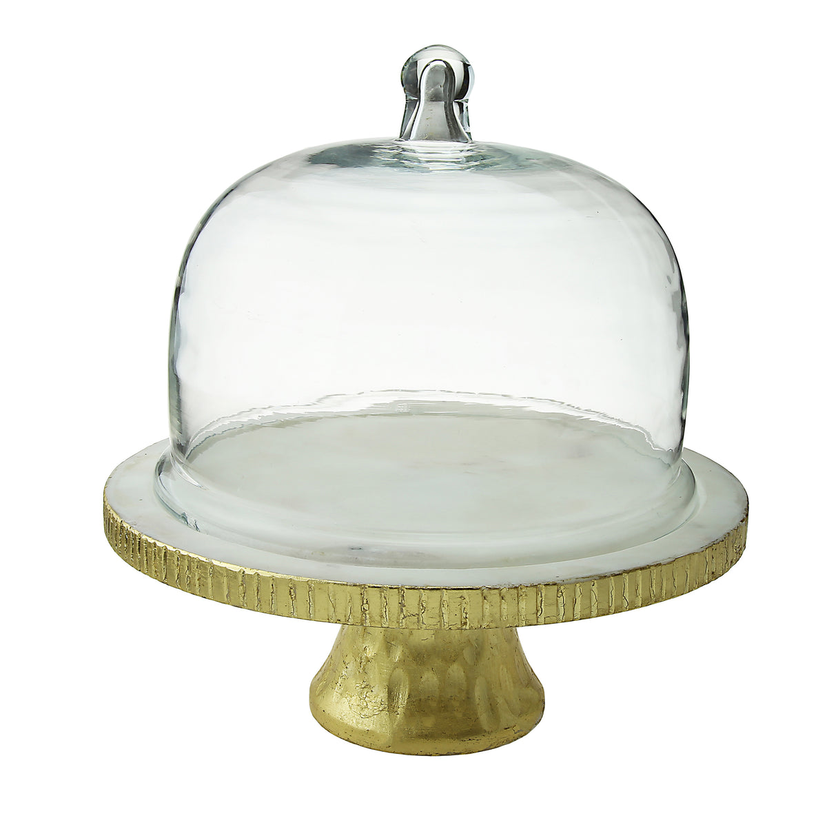 Large Hammered Glass Canisters with Gold Design and Marble Lid – Classic  Touch Decor