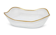 Load image into Gallery viewer, White Alabaster Bowl with Gold Rim