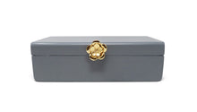 Load image into Gallery viewer, Grey Wood Decorative Box with Gold Flower Opener