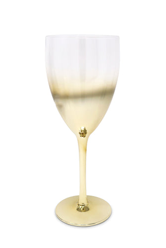Set of Water Glasses with Gold Ombre Design, 14 oz