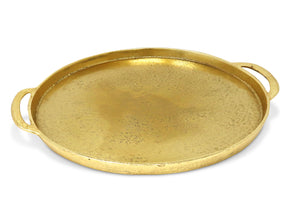 Gold Circular Serving Tray, 14.25"D