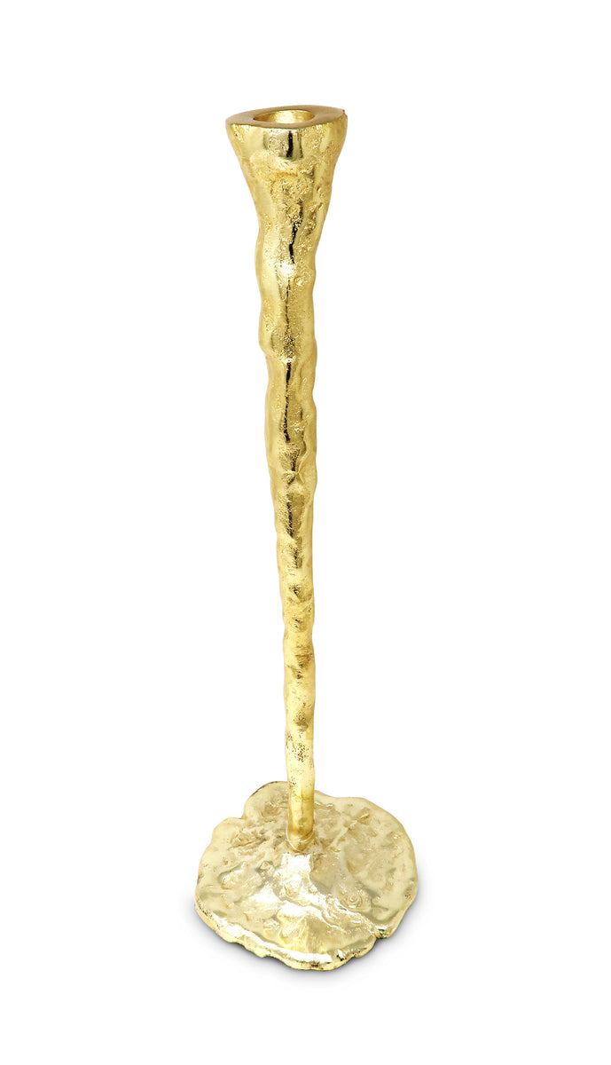 Gold Natural Taper Candle Holder, 2 sizes Classic Touch Decor