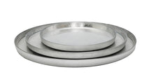 Load image into Gallery viewer, Set of 4 Silver Glitter Dinners Plate with Raised Rim