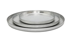Set of 4 Silver Glitter Dinners Plate with Raised Rim