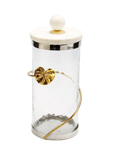 Load image into Gallery viewer, Canister with Floral Lotus Art