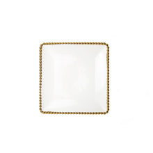 Load image into Gallery viewer, Porcelain White Plates with Gold Beaded Design