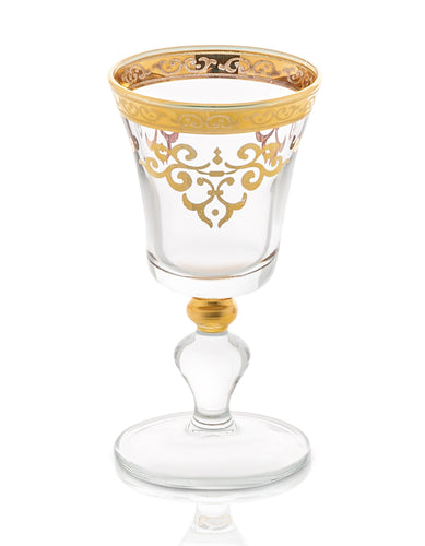 Set of 6 Liquor Glasses with Gold Design