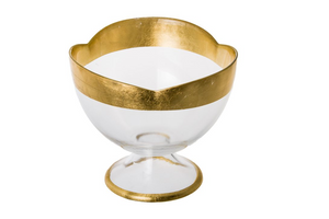 Flower Shaped Footed Bowl Gold