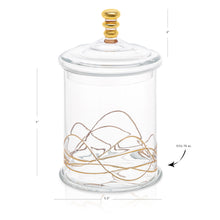 Load image into Gallery viewer, Glass Jar and Lid with 14k Gold Swirl Design