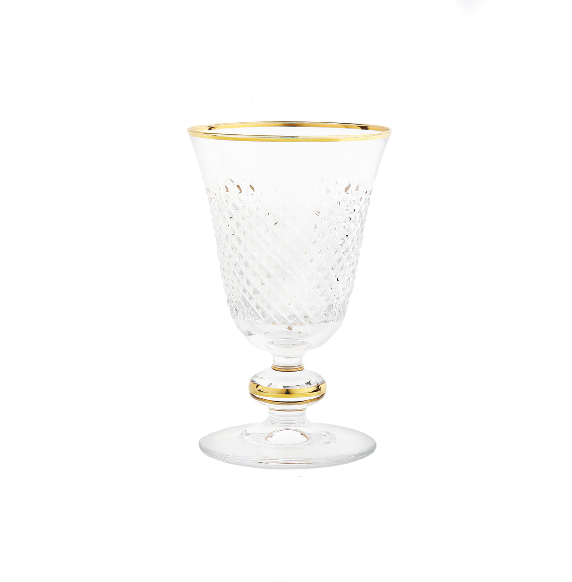 Classic Touch WIG1047 Textured Wine Glasses with Gold Stem & Rim, Set of 6,  1 - Kroger