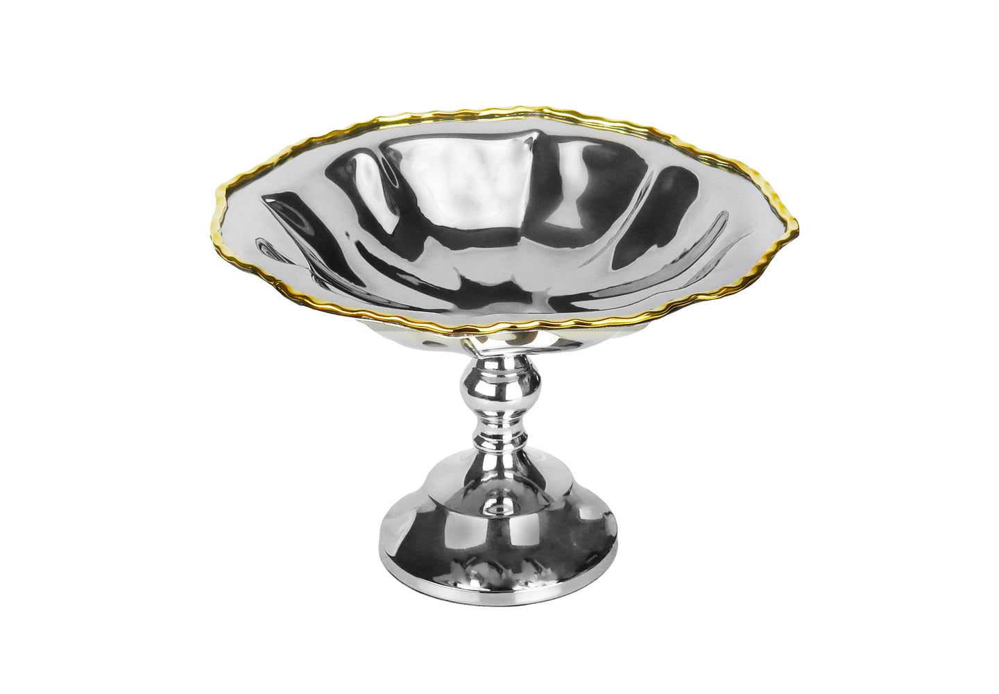 Centerpiece Footed Bowl with Gold Border