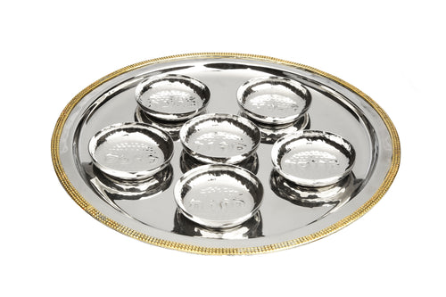 Seder Tray with 6 Bowls with Mosaic Design