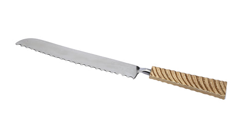 Serrated Knife with Gold Wavy Handle