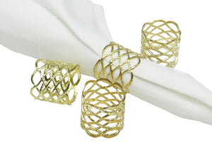 Set of 4 Gold Mesh Napkin Rings