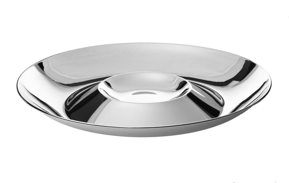 Stainless Steel Chip 'n' Dip Bowl Classic Touch Decor