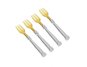 Set of 4 Gold/Silver Dessert Forks
