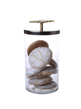 Load image into Gallery viewer, Glass Canister With Mosaic Handle - 4&quot;D X 6.25&quot;H