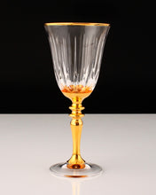 Load image into Gallery viewer, Set of 6 Gold Stemmed Wine Glasses