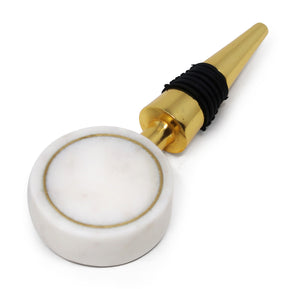 Bottle Stopper with White Marble Head