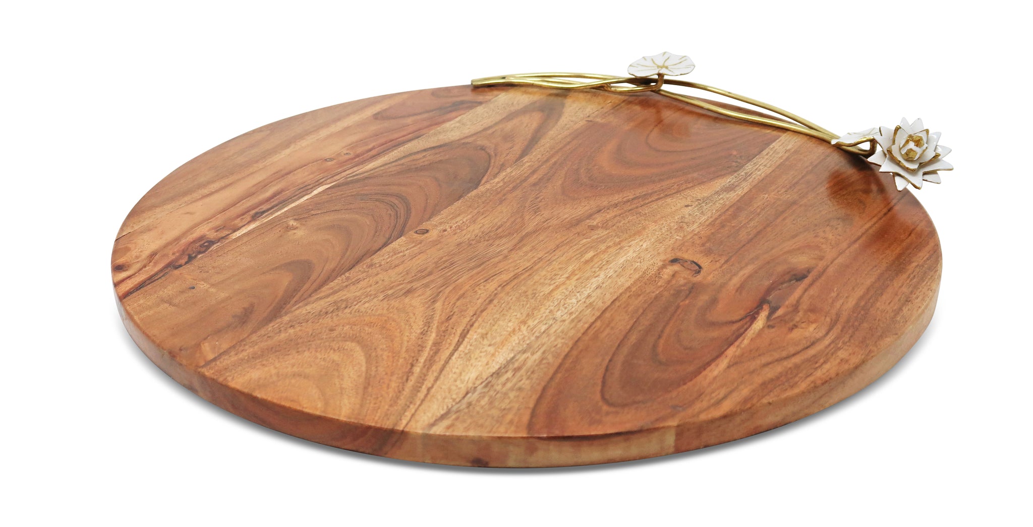 Classic retro Inspire Me! Home Decor Round Wood Charcuterie Board With  Textured Design And Handle  From Pops Of Color Home Collection - Inspire  Me! Home Decor Sales