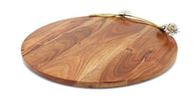 Load image into Gallery viewer, Wood Charcuterie Board with White Lotus Design, 16&quot;D