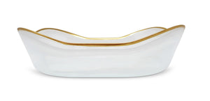 White Alabaster with Gold Rim