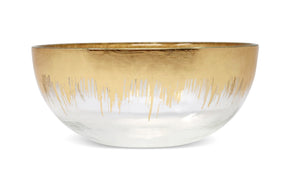 Glass Dessert Bowl with Gold Brushed Rim