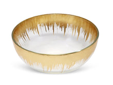 Load image into Gallery viewer, Glass Dessert Bowl with Gold Brushed Rim