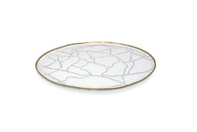 Load image into Gallery viewer, Set of 4 Glass Chargers with Gold Rim Crackled Design