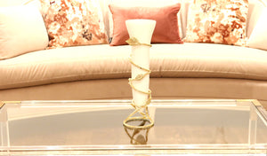 Gold Leaf Vase with White Insert