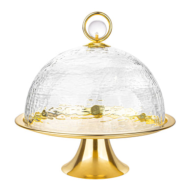 Cake Dome Gold with Clear Ball Knob - 11