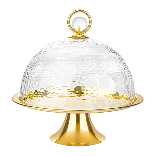 Cake Dome Gold with Clear Ball Knob - 11