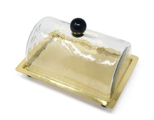 Load image into Gallery viewer, Rectangle Cake Dome Gold with Ball Knob - 10.2&quot;L