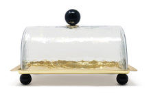 Load image into Gallery viewer, Rectangle Cake Dome Gold with Ball Knob - 10.2&quot;L