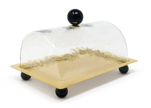Load image into Gallery viewer, Rectangle Cake Dome Gold with Ball Knob - 10.2&quot;L