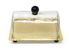 Load image into Gallery viewer, Rectangle Cake Dome Gold with Ball Knob - 10.2&quot;L