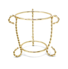 Load image into Gallery viewer, Glass Candle Holder on Gold Brass Stand, 4&quot;