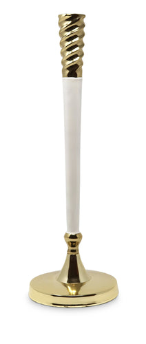 White And Gold Taper Candle Holder, 15