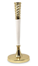 Load image into Gallery viewer, White And Gold Taper Candle Holder - Medium