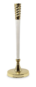 White And Gold Taper Candle Holder - Medium