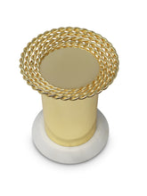 Load image into Gallery viewer, Gold Pillar Canlde Holder on Marble Base - Small