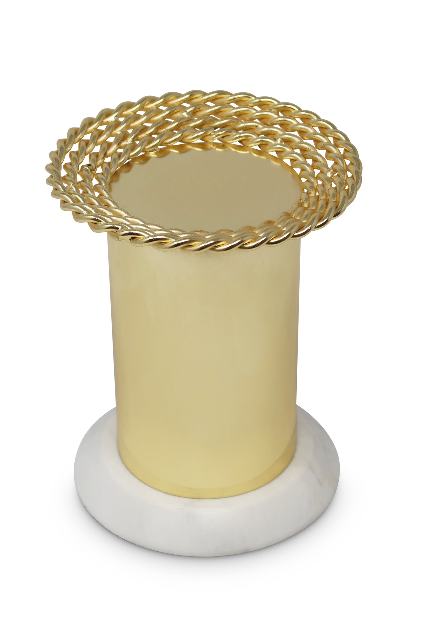 Gold Pillar Candle Holder on Marble Base