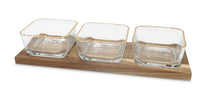 Load image into Gallery viewer, 3 Bowl Relish Dish Wooden Base