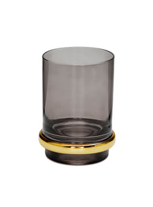 Set of 6 Tumblers Tinted Black with Gold Base