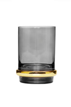 Load image into Gallery viewer, Set of 6 Tumblers Tinted Black with Gold Base
