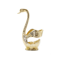 Load image into Gallery viewer, Gold Swan Dessert Spoon Holder with 6 Spoons