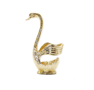 Gold Swan Dessert Spoon Holder with 6 Spoons