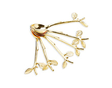 Load image into Gallery viewer, Gold Swan Dessert Spoon Holder with 6 Spoons