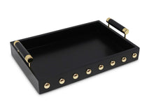 Load image into Gallery viewer, High Gloss Decorative Tray with Gold Ball Deign and Handles