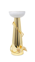 Load image into Gallery viewer, Porcelain Candlestick with Gold Flower Detail, 13&quot;H
